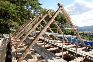 ハセ小屋の小屋組解体